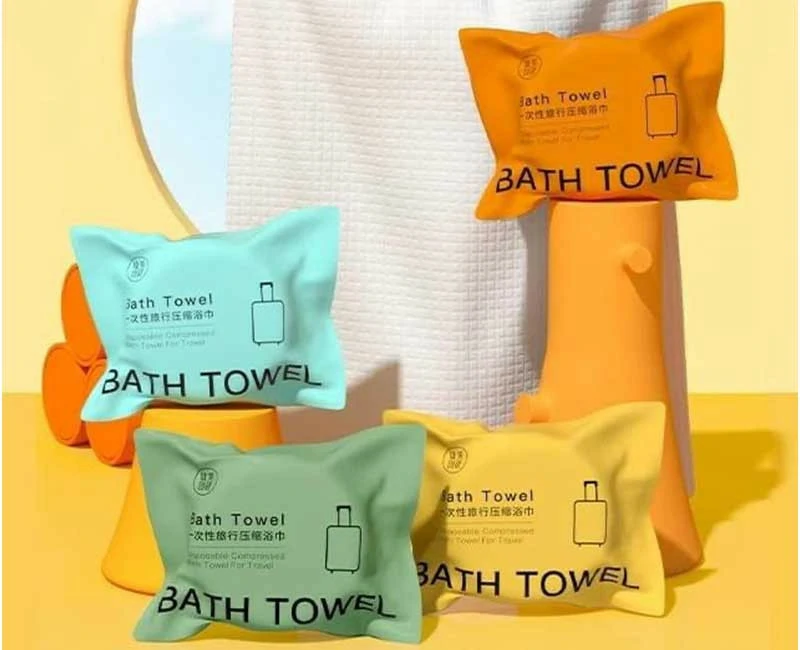Serviette de bain comprimé